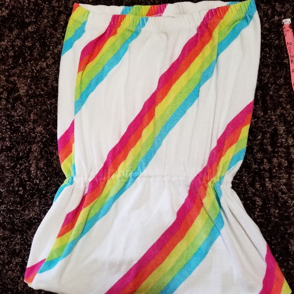 OP Terry Cloth Strapless Halter Tank Top Vtg Rainbow Sm - Picture 3 of 10